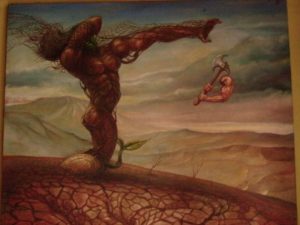 "Pembalakan Hutan", lukisan: Mardadi Untung